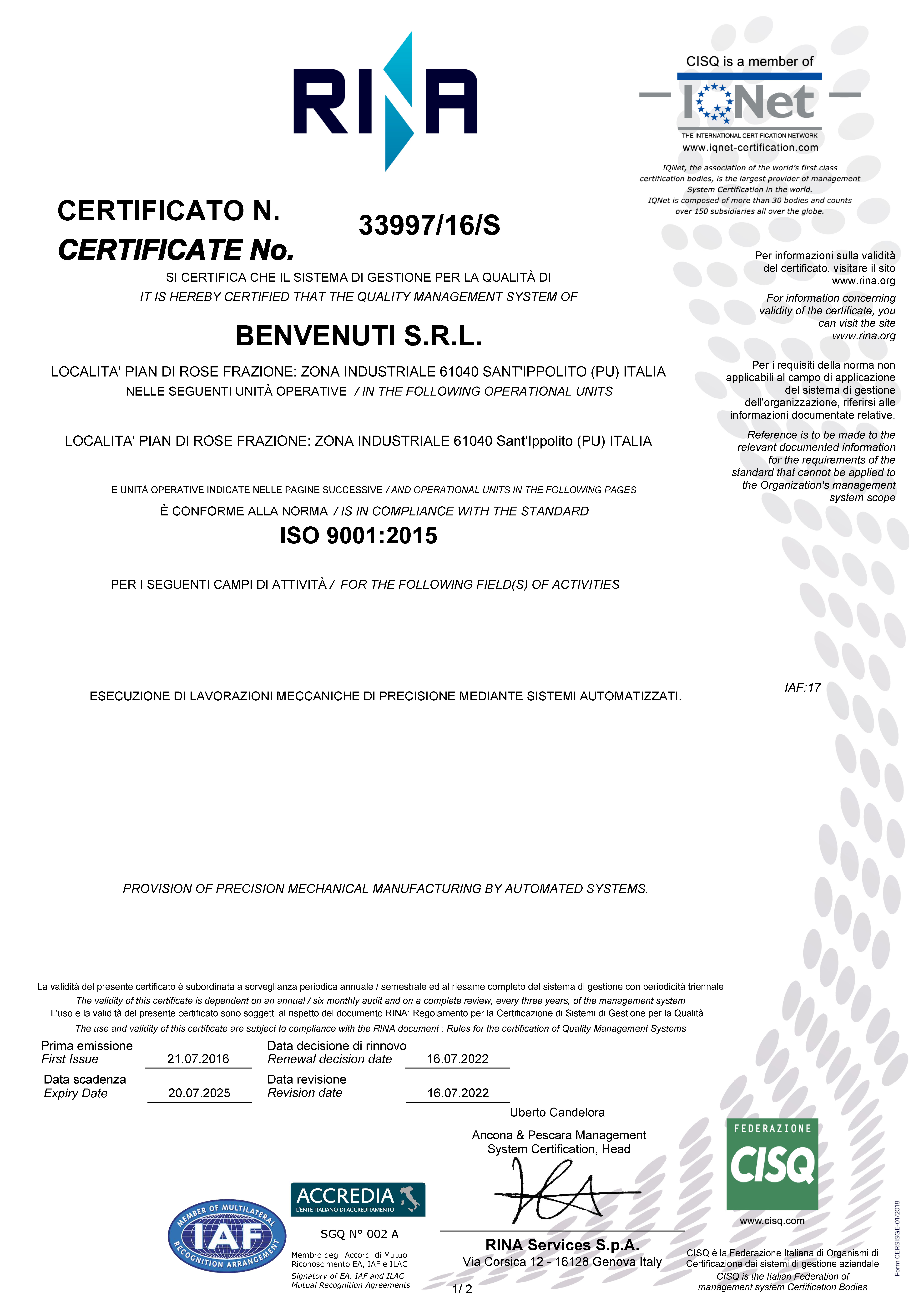 Certificazioni